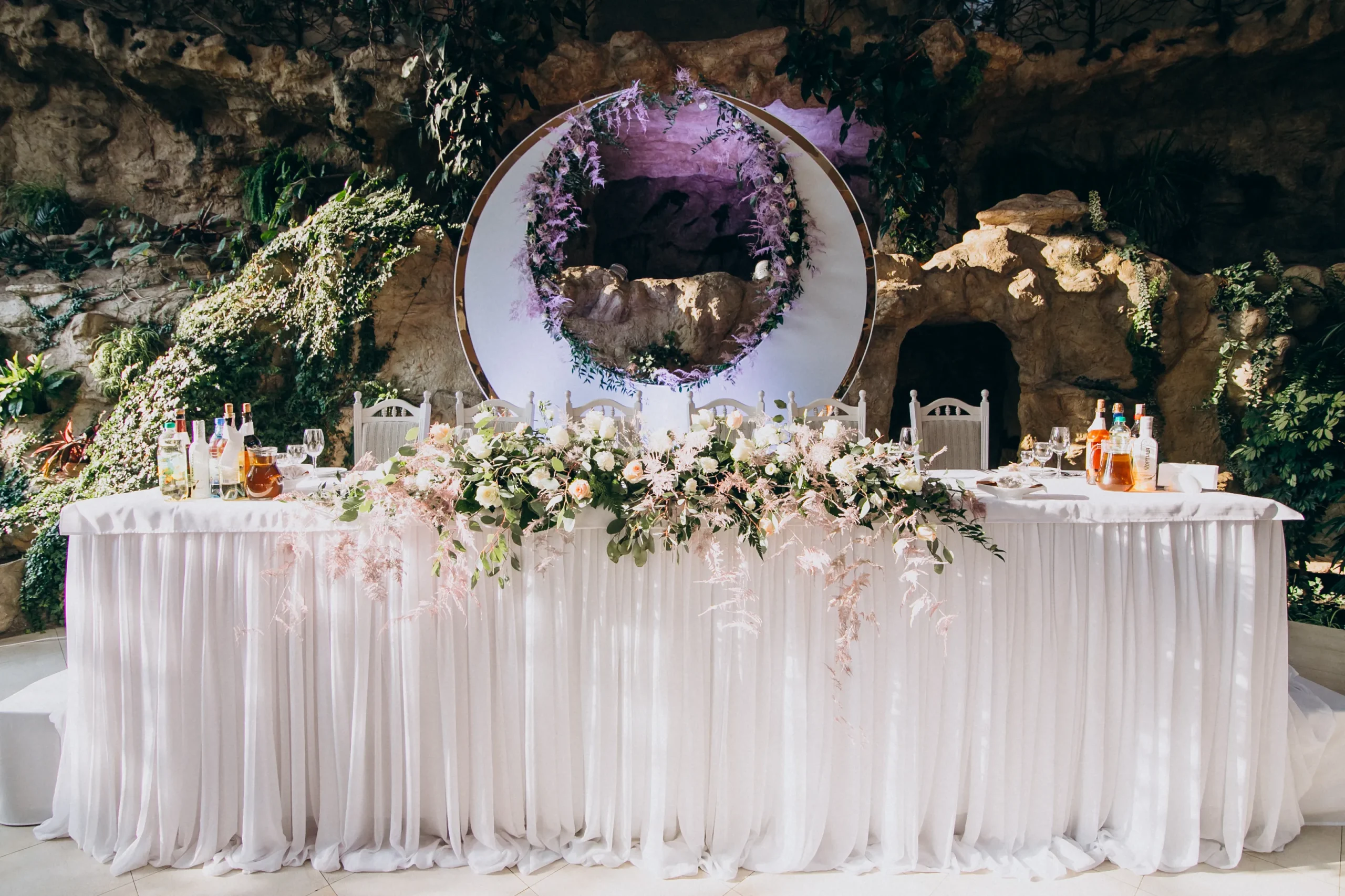 Decorated wedding tables